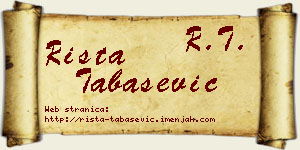 Rista Tabašević vizit kartica